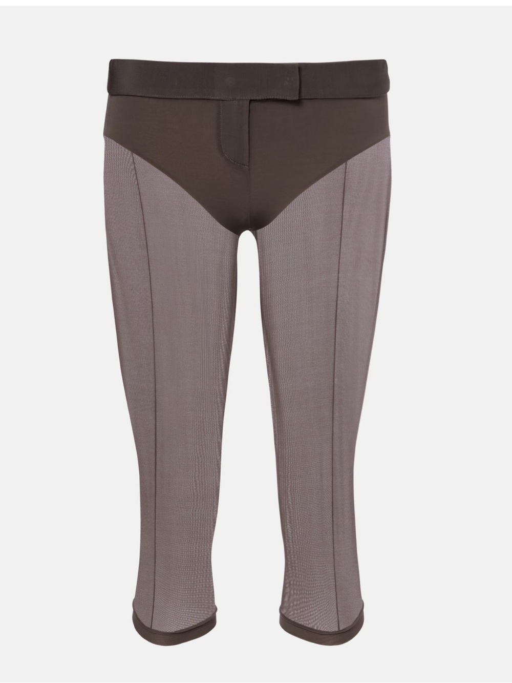 Magda Butrym Brown Semi-Sheer Capri Pants & Briefs Set 34 Fits S 36 NWT
